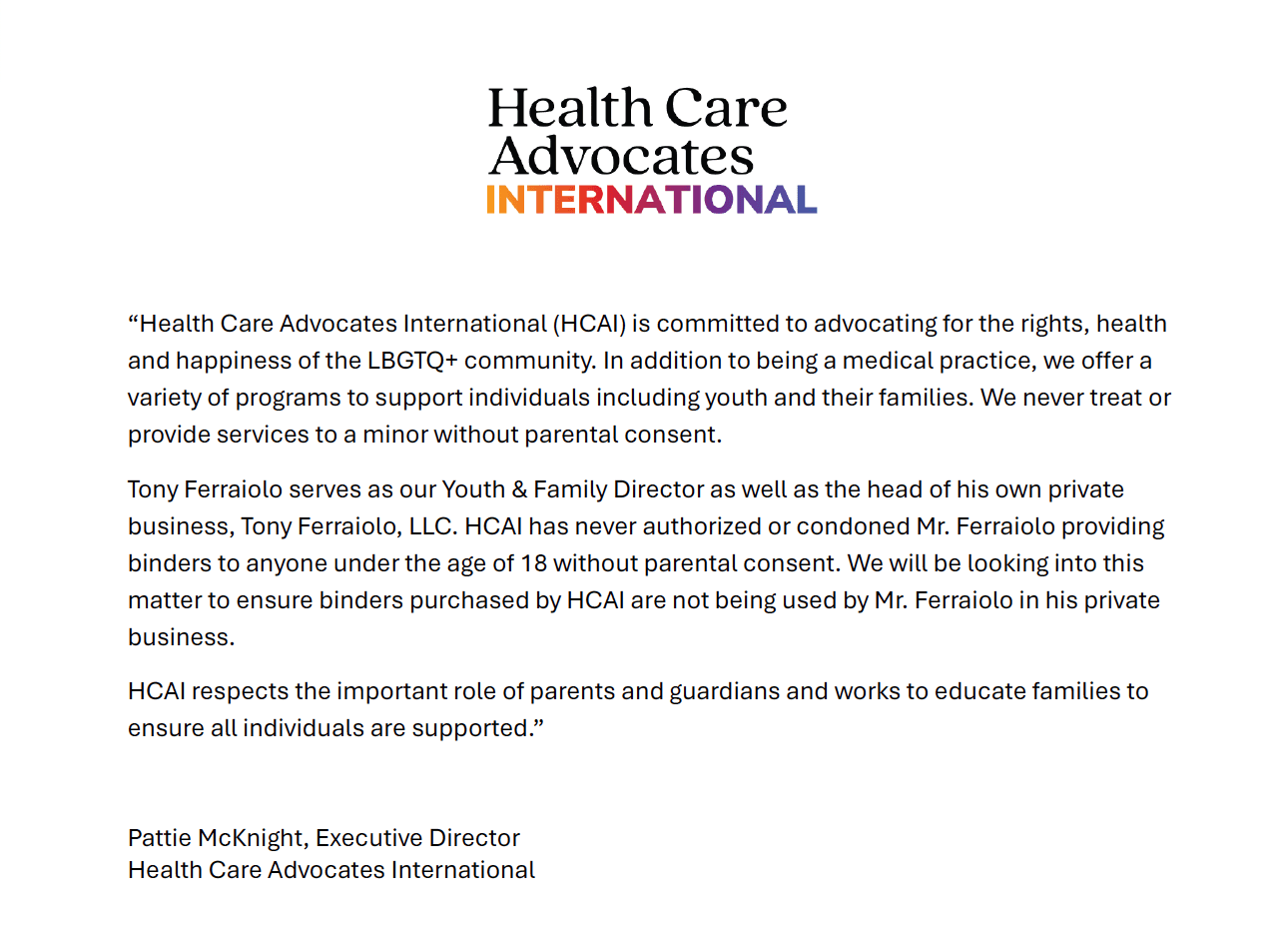 HCAI Response